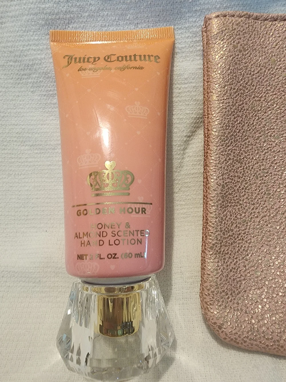 Juicy Couture Golden Hour Hand Cream. Ipsy Sparkle Pink Cosmetic Pouch - Picture 4 of 5